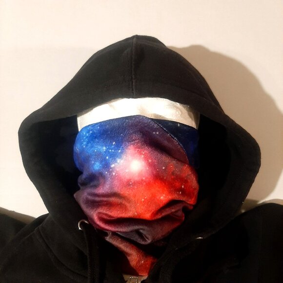 INTO THE AM Tree of Life Hoodie Black mens Medium zipup rave jacket + Galaxy msk - Picture 9 of 10